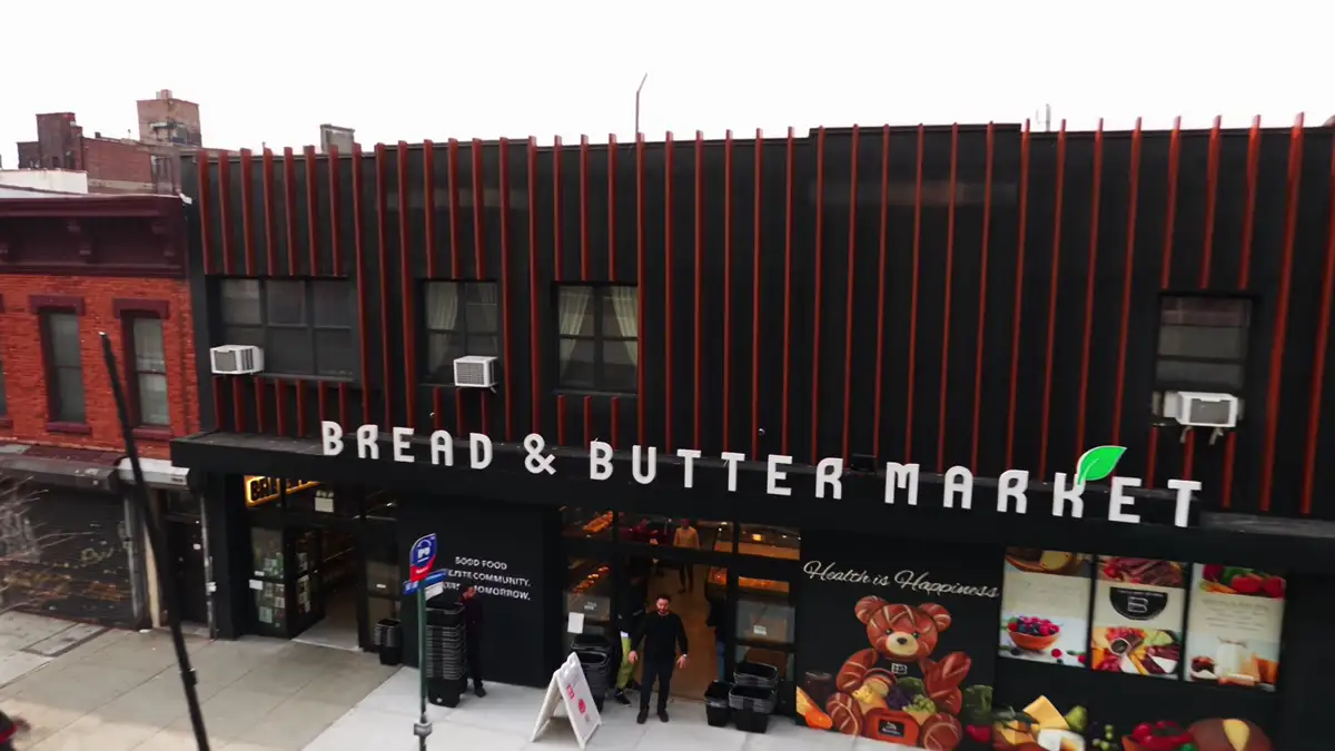 Bread & Butter Market storefront on Driggs Avenue in Williamsburg, Brooklyn